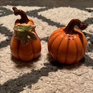 Essential Home Orange Pumpkin Salt and Pepper Shaker Set